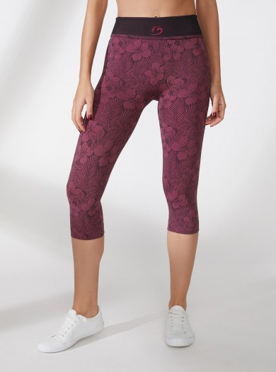 Legging Capri à Motif Floreal