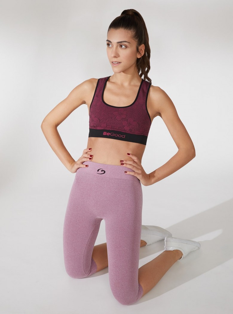 Flacher Bauch Legging Capri Melange Flacher Bauch Legging Capri Melange