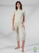 Set Yoga Corda: T-Shirt + Legging Capri Slim con inserti traforati