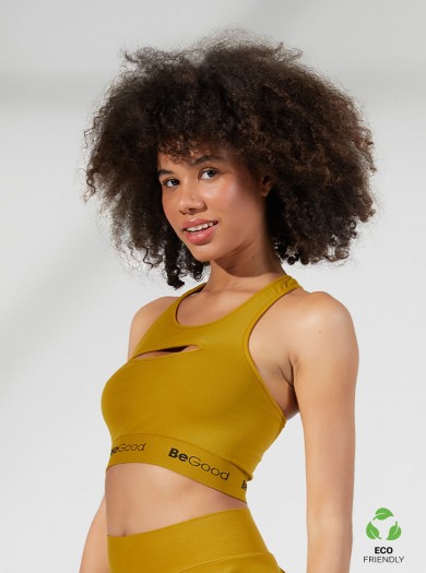 Racerback Top Avec Insertion Couleur Moutarde