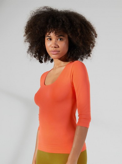 ¾-Arm-Shirt Soft Touch Orange