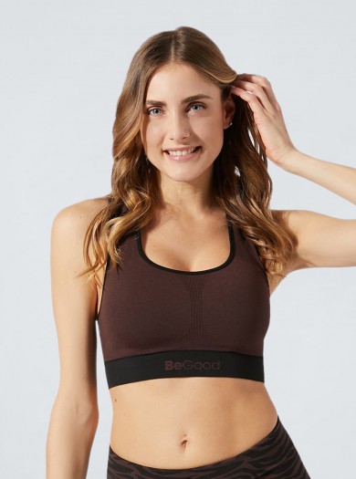 Top sportif double-face Noir-Marron