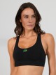 Opaque Melange Sports Top with Embroidered Logo