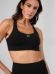 Opaque Melange Sports Top with Embroidered Logo