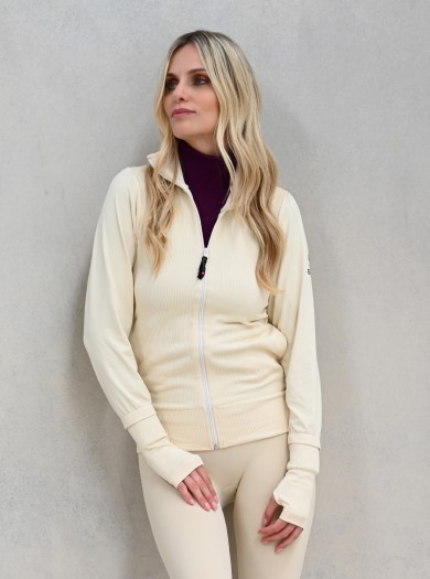 Set: Ribbed Bioceramic Fleece Jacket + Ribbed Mock...