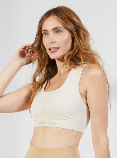 Abstract Reversible Sports Bra Creamy white