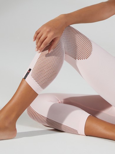 Slim Capri Leggings With Mesh Insert