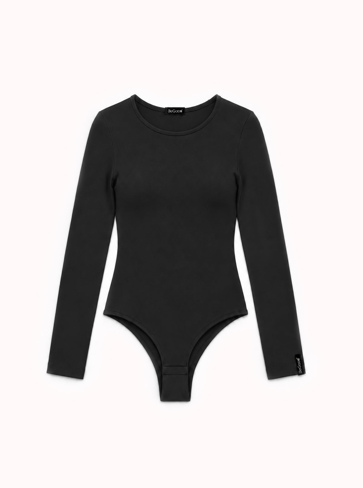 Long Sleeve Crew Neck Bodysuit Black