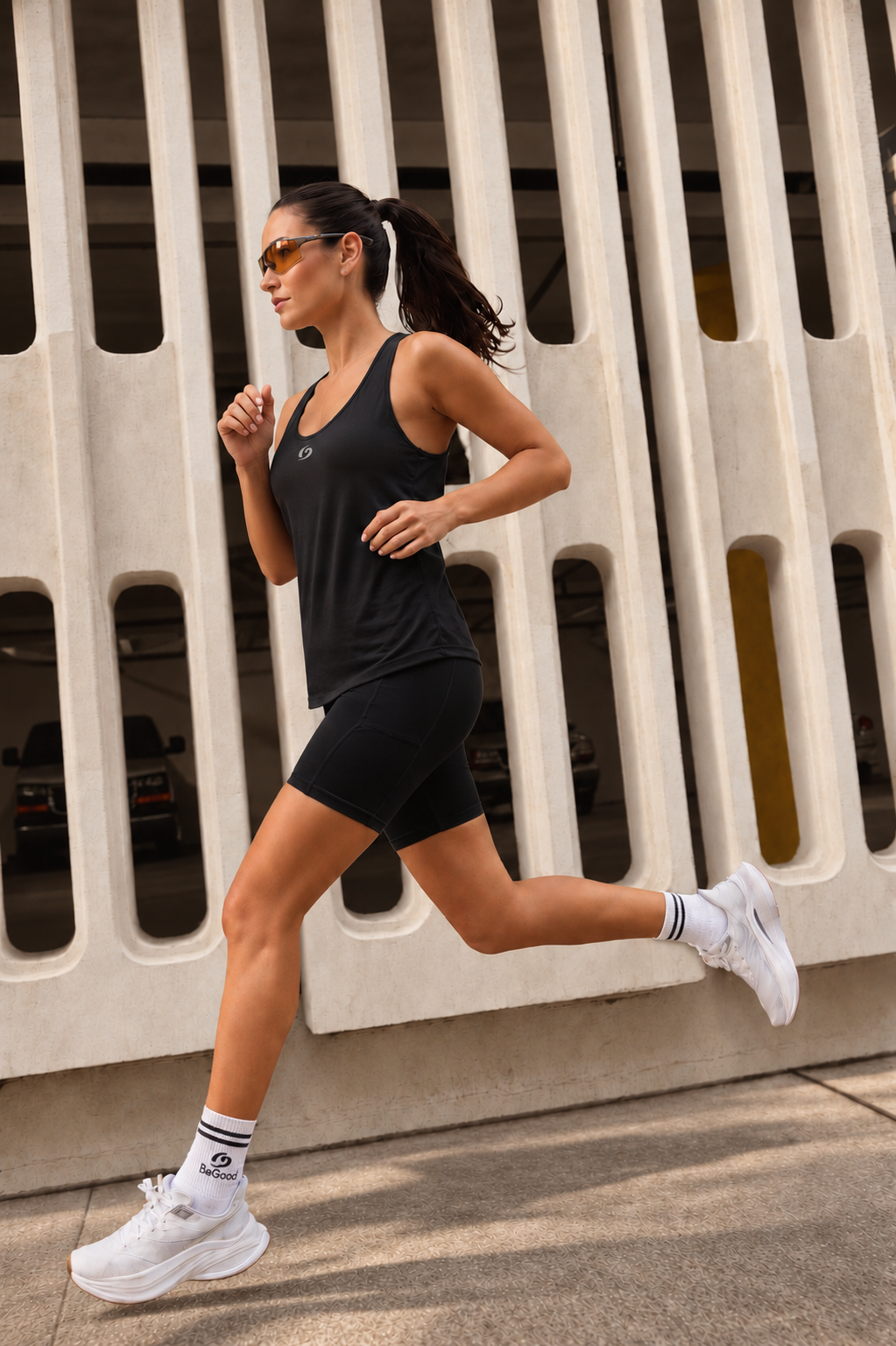 Tank Top mit Soft Sport BH Schwarz