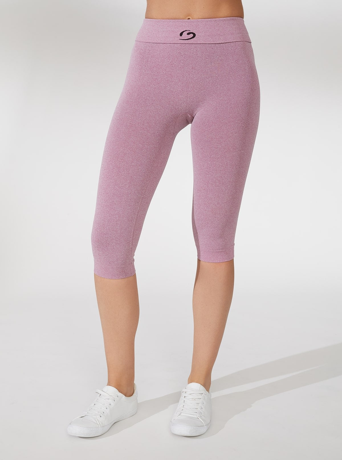 LEGGINGS CAPRI MELANGE PANCIA PIATTA FUCSIA