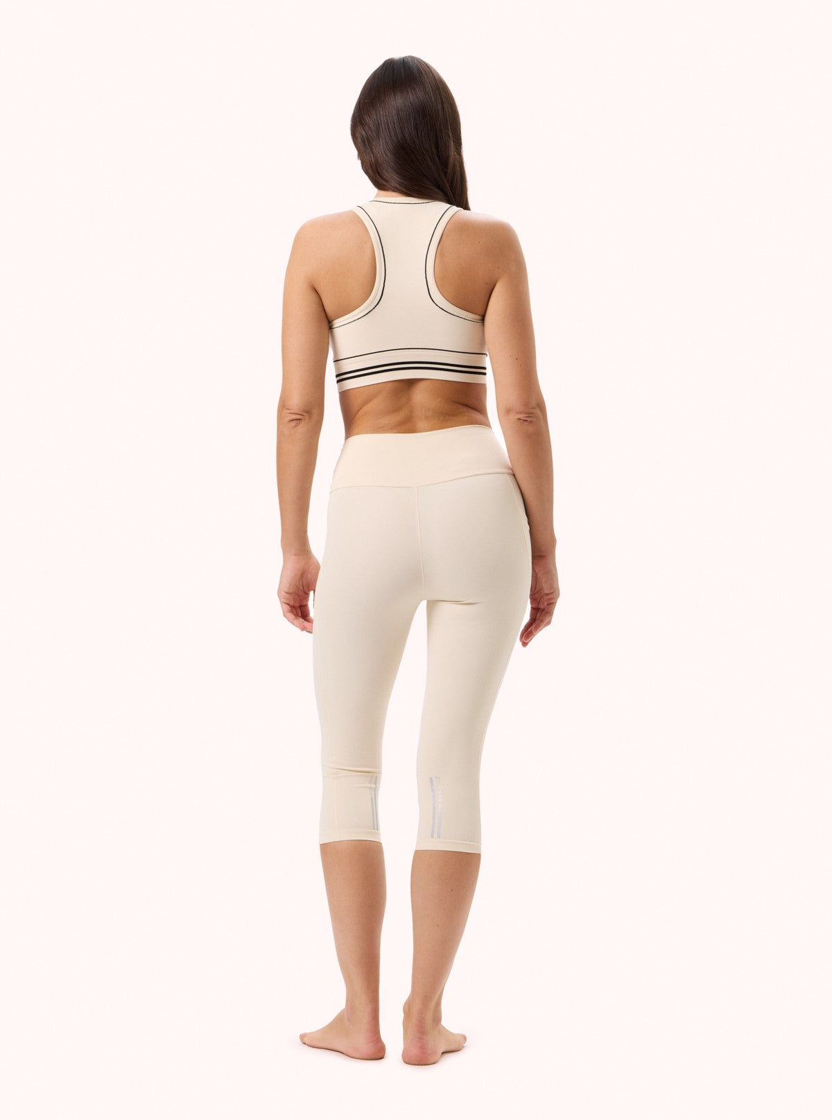 Soft Sport Cream Capri Leggings with pockets