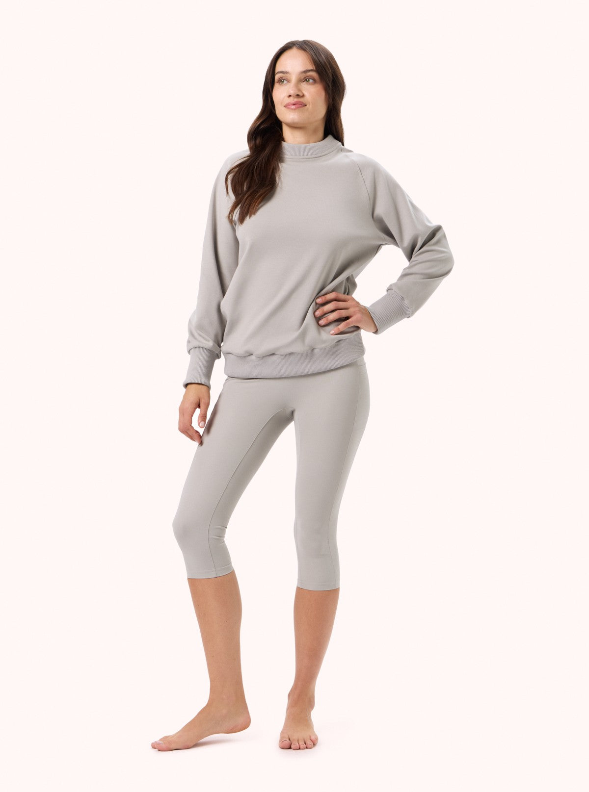 Leggings Capri con tasche Soft Sport Argento