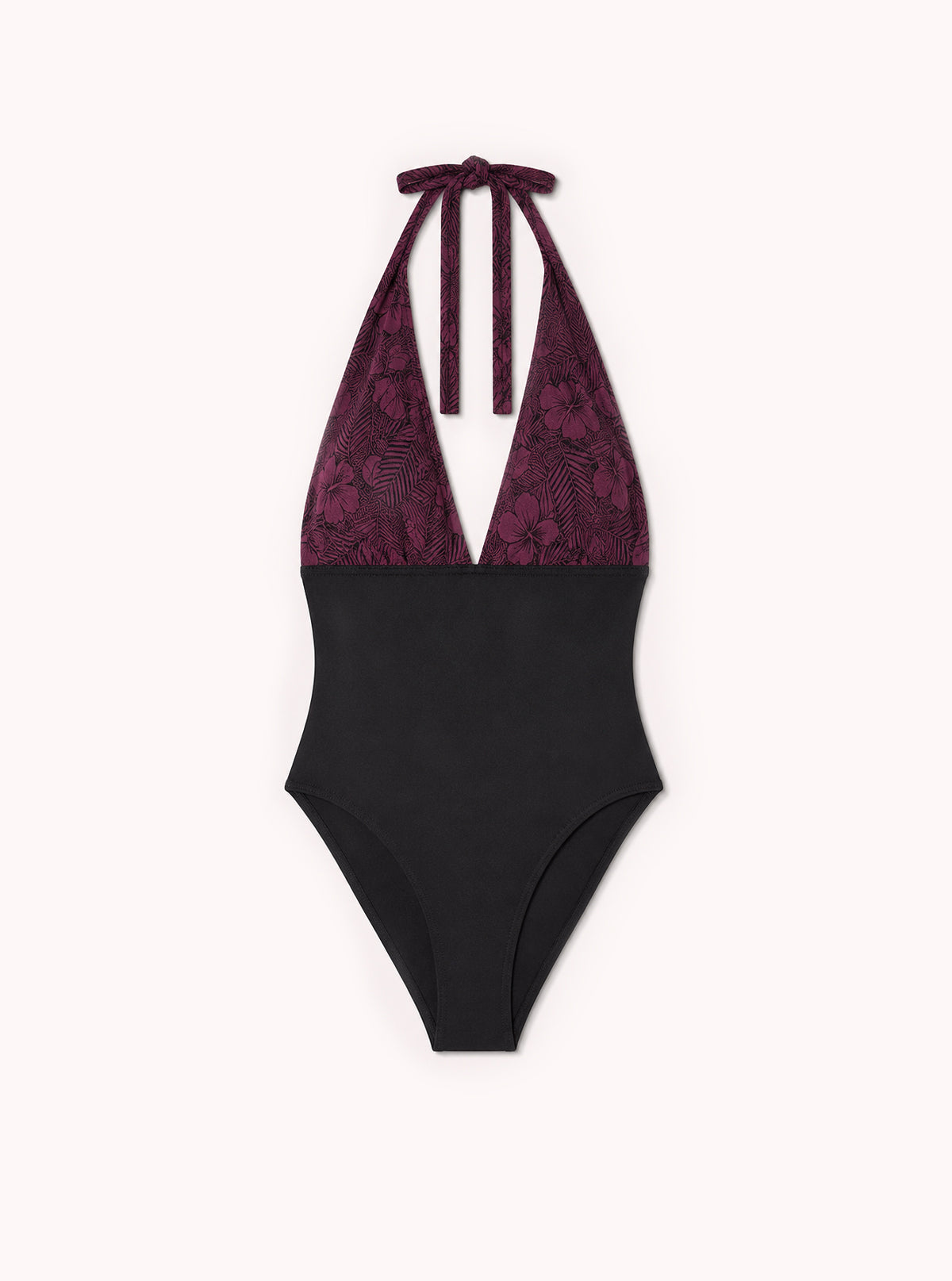 Costume Intero Super Modellante Fiorato Nero/Fucsia