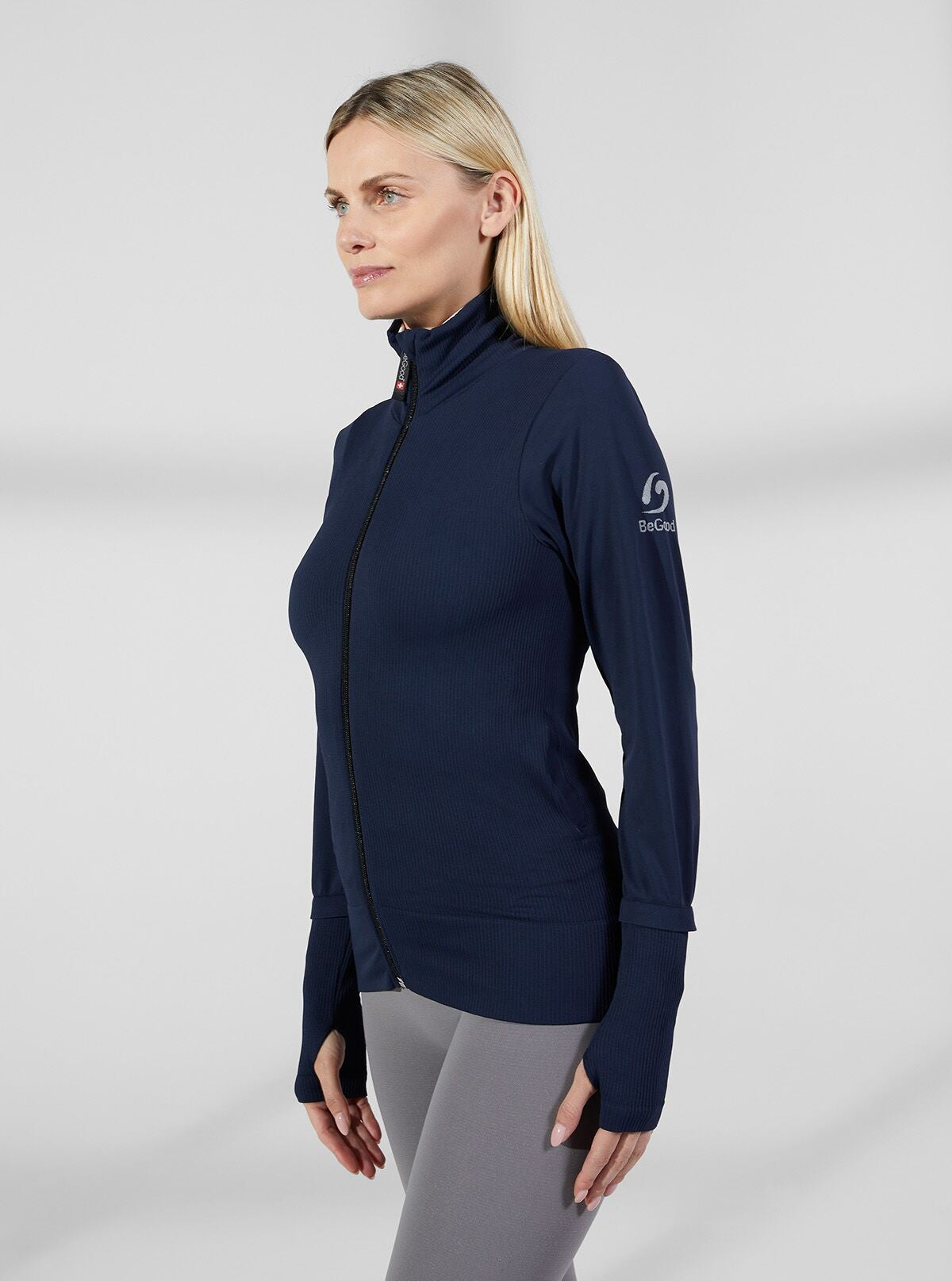 Bioceramic Fleece in Blue Ribbed