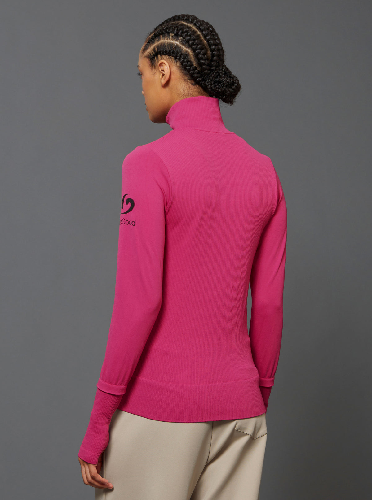 Bioceramic Fleece in Cyclamen Ribbed