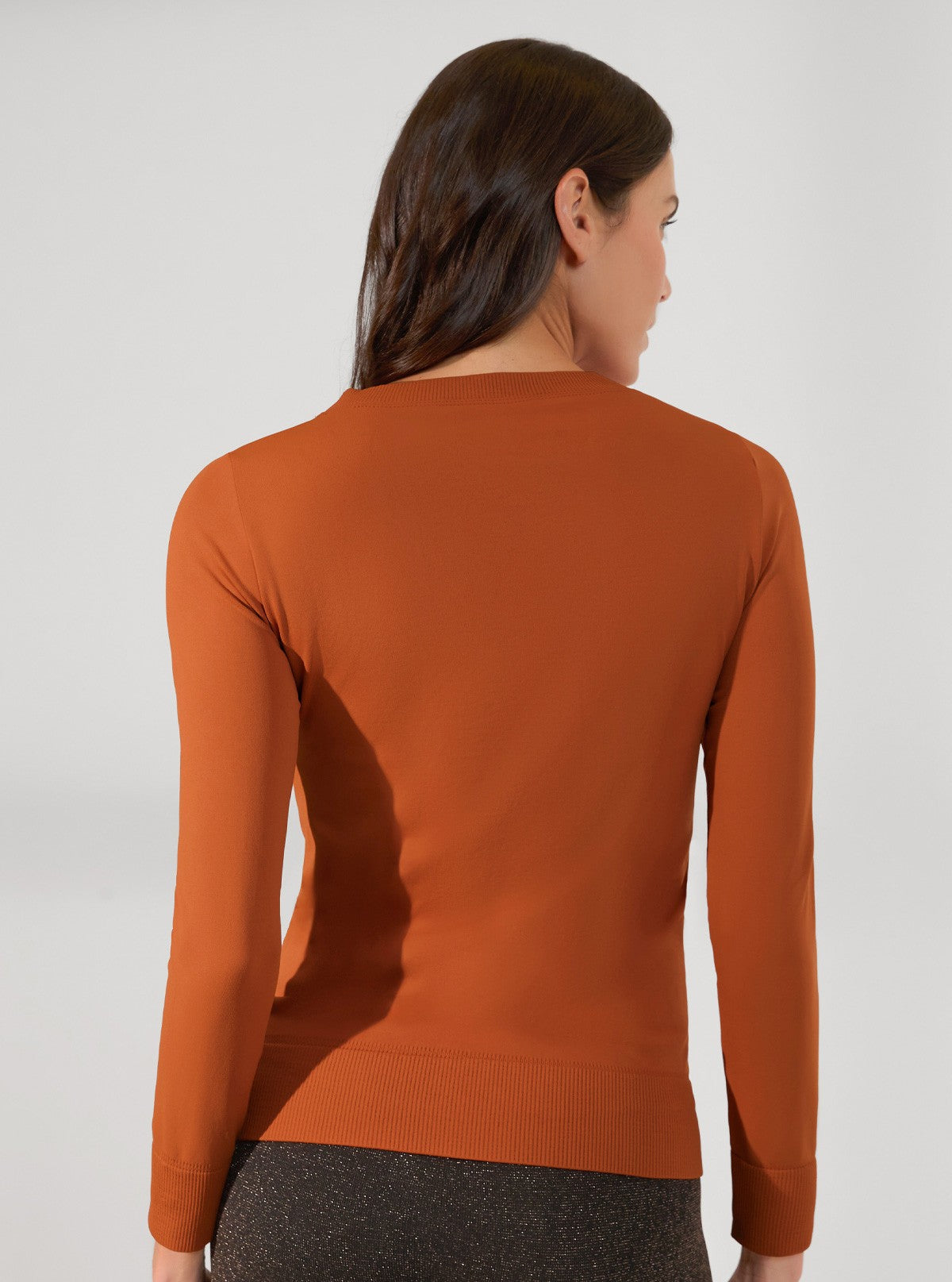 Pull à Col Rond avec Logo brodé Bronze