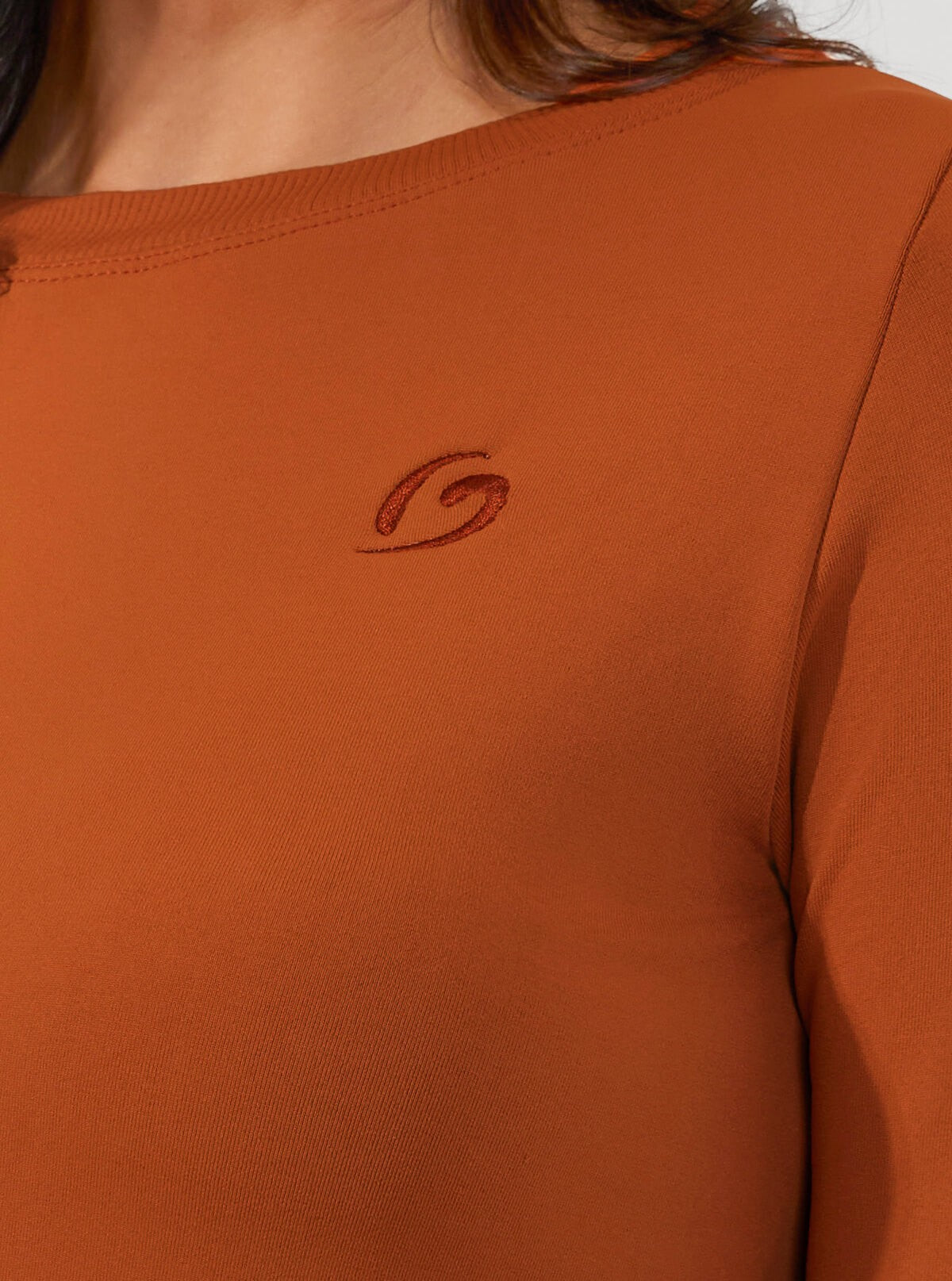 Pull à Col Rond avec Logo brodé Bronze