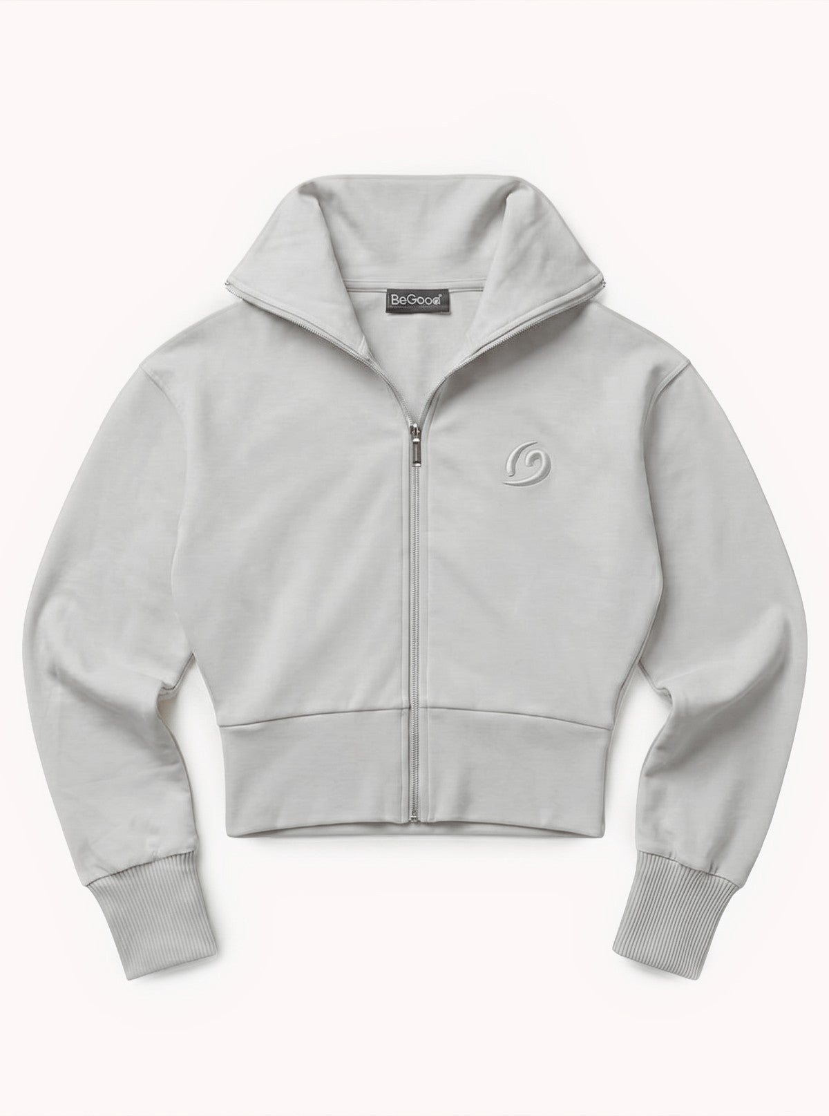 Felpa con Zip Urban Flow  Argento
