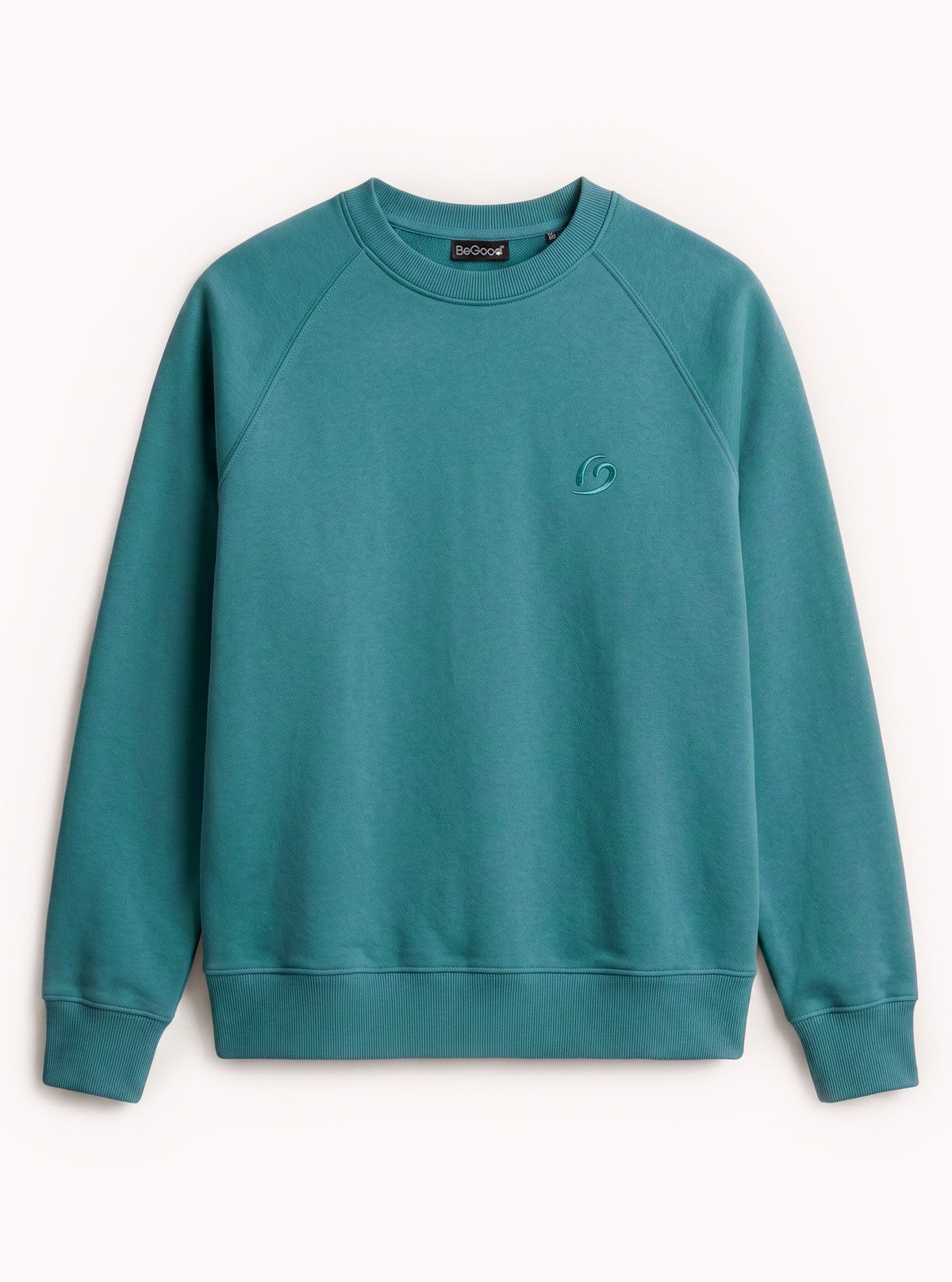 Sudadera de Cuello Redondo Urban Flow Verde Azulado