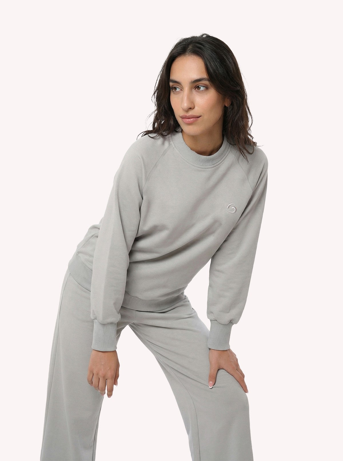 Felpa Girocollo Urban Flow Argento