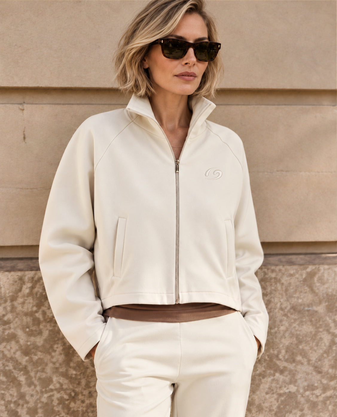 Veste pour Femme avec Poches - Glam Active Blanc Perle