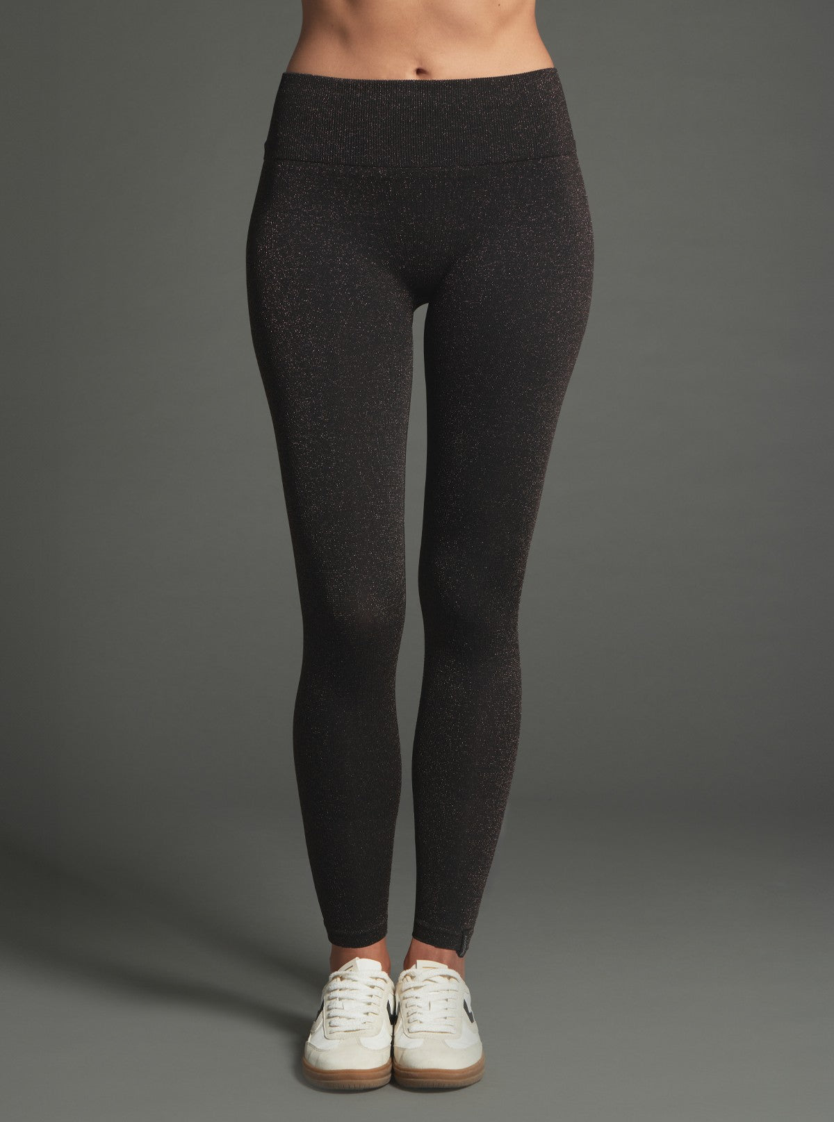 Legging Slim Lurex Lurex Marrone