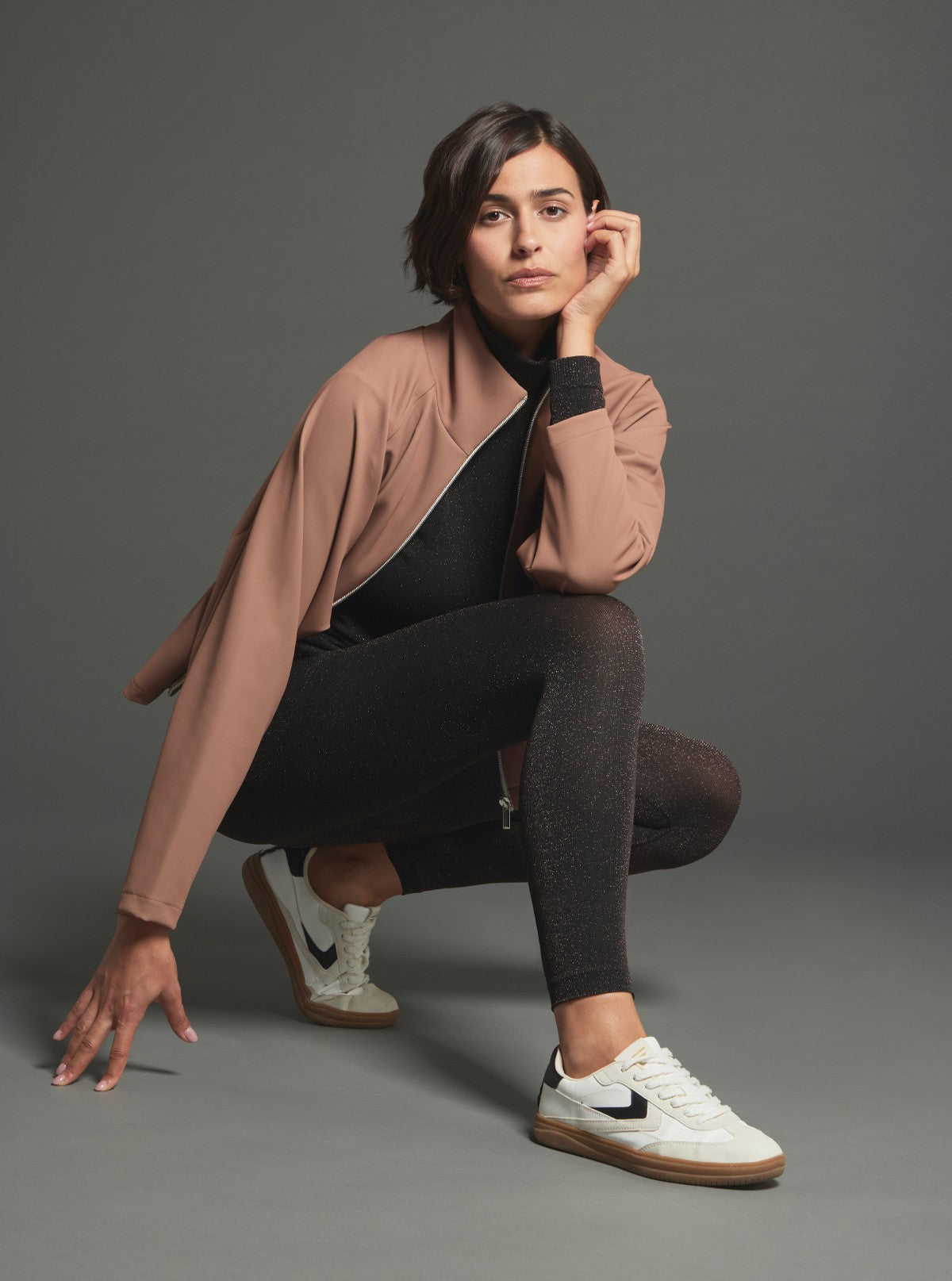 Legging Slim Lurex Lurex Marrone