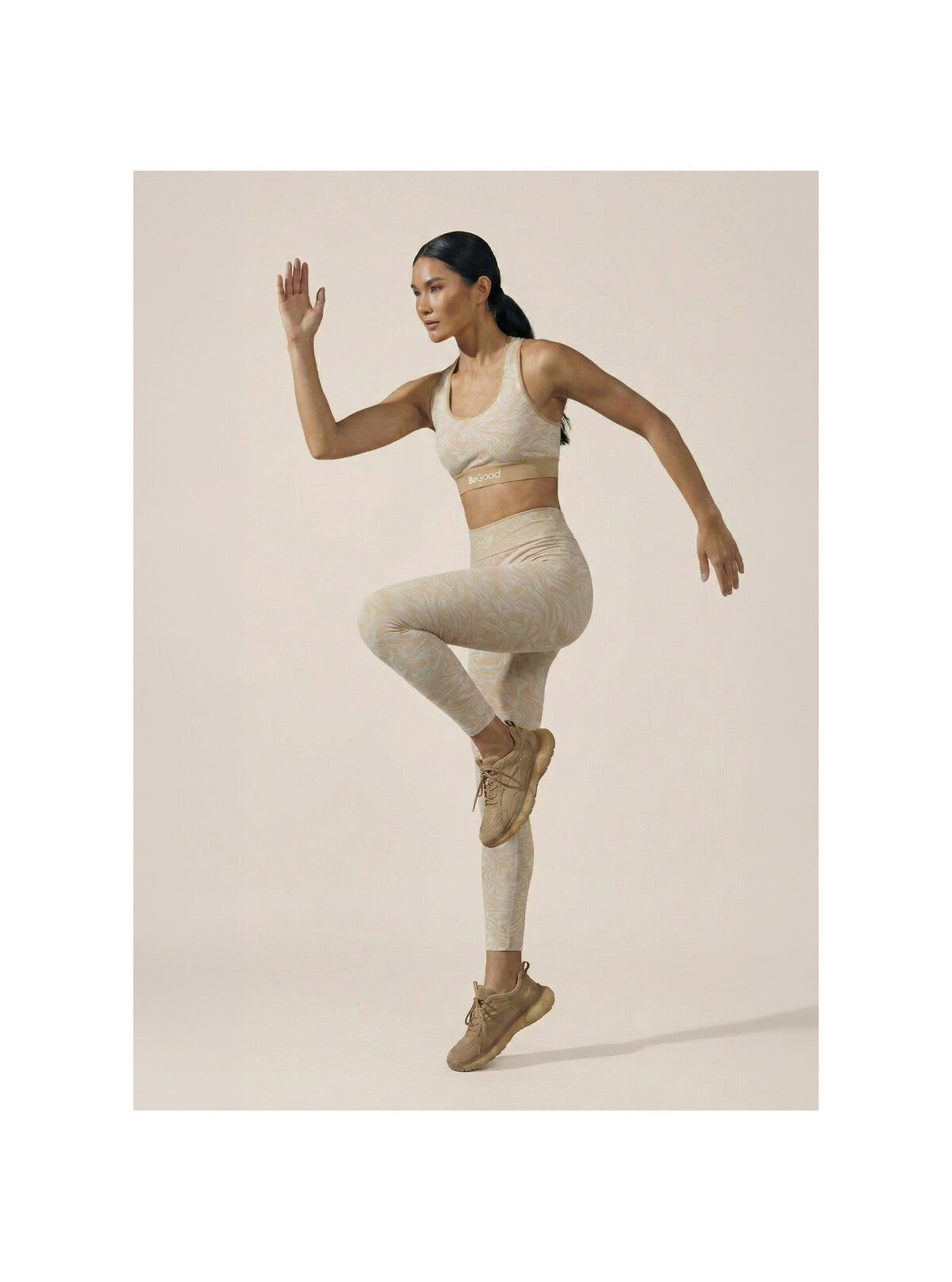 Superslim Abstract Rope-Cream Leggings