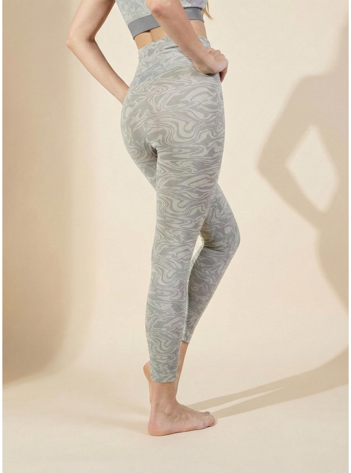Legging Superslim Astratto Gris-Crème