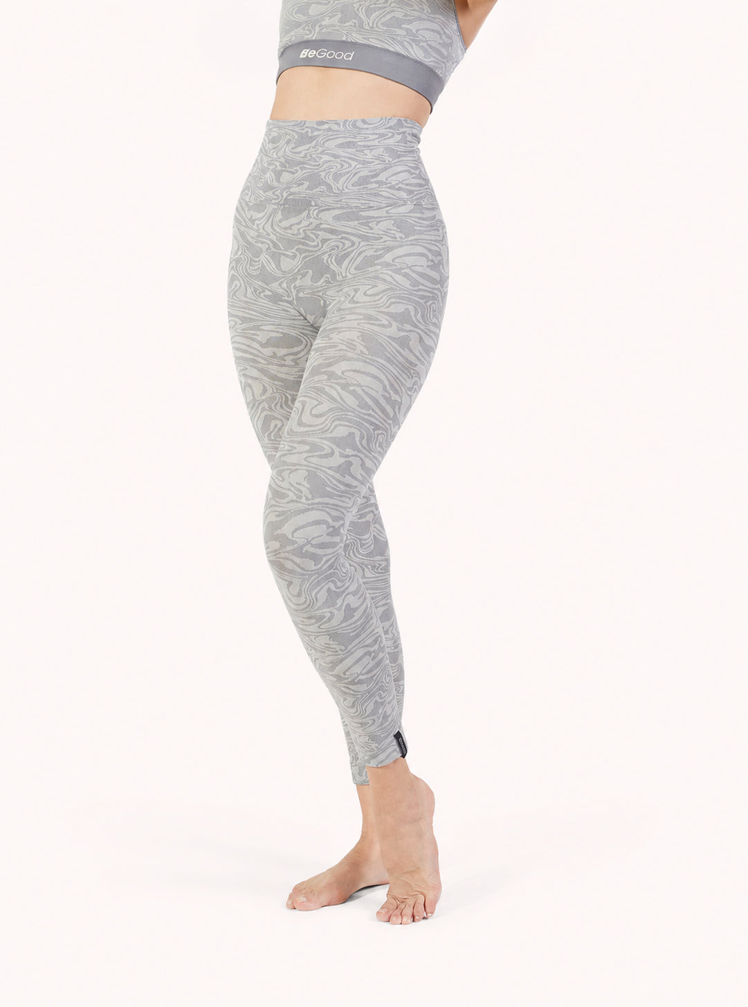 Leggings Superslim Astratto Grigio-Panna
