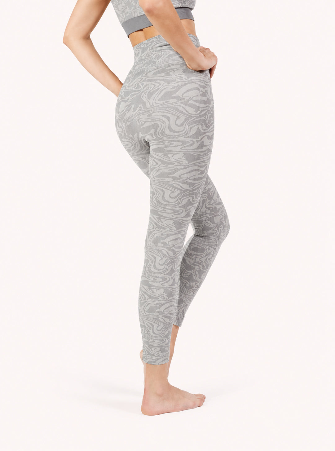 Leggings Superslim Astratto Grigio-Panna