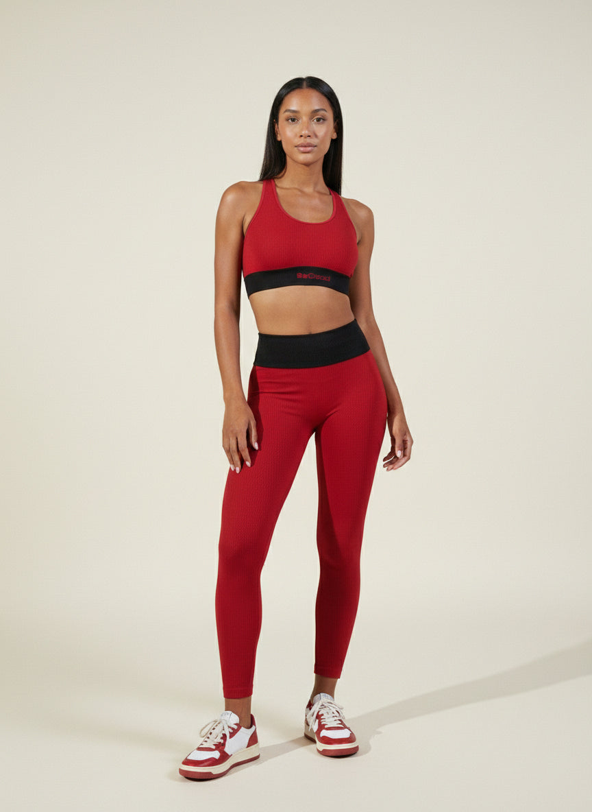 Legging Slim en Côte Rouge