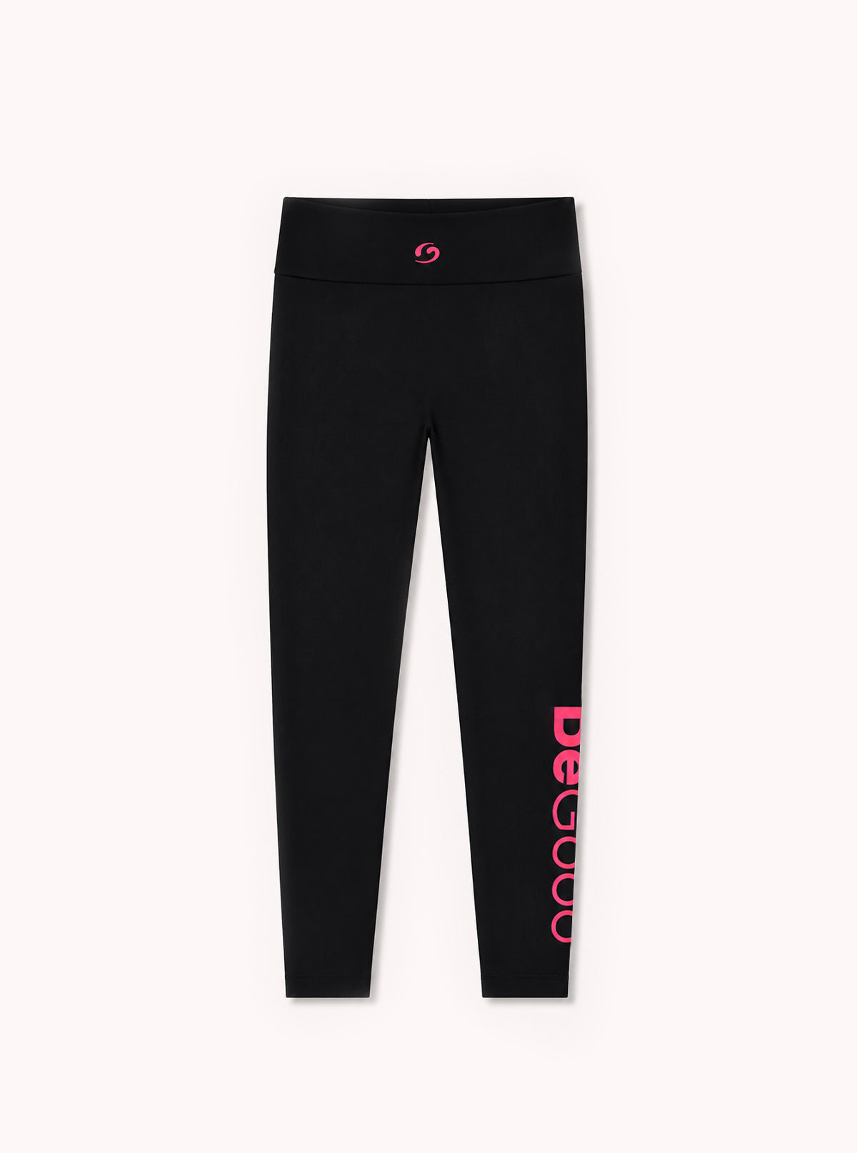 Superslim-Leggings mit BeGood-Schriftzug Schwarz Fuchsia-Schriftzug