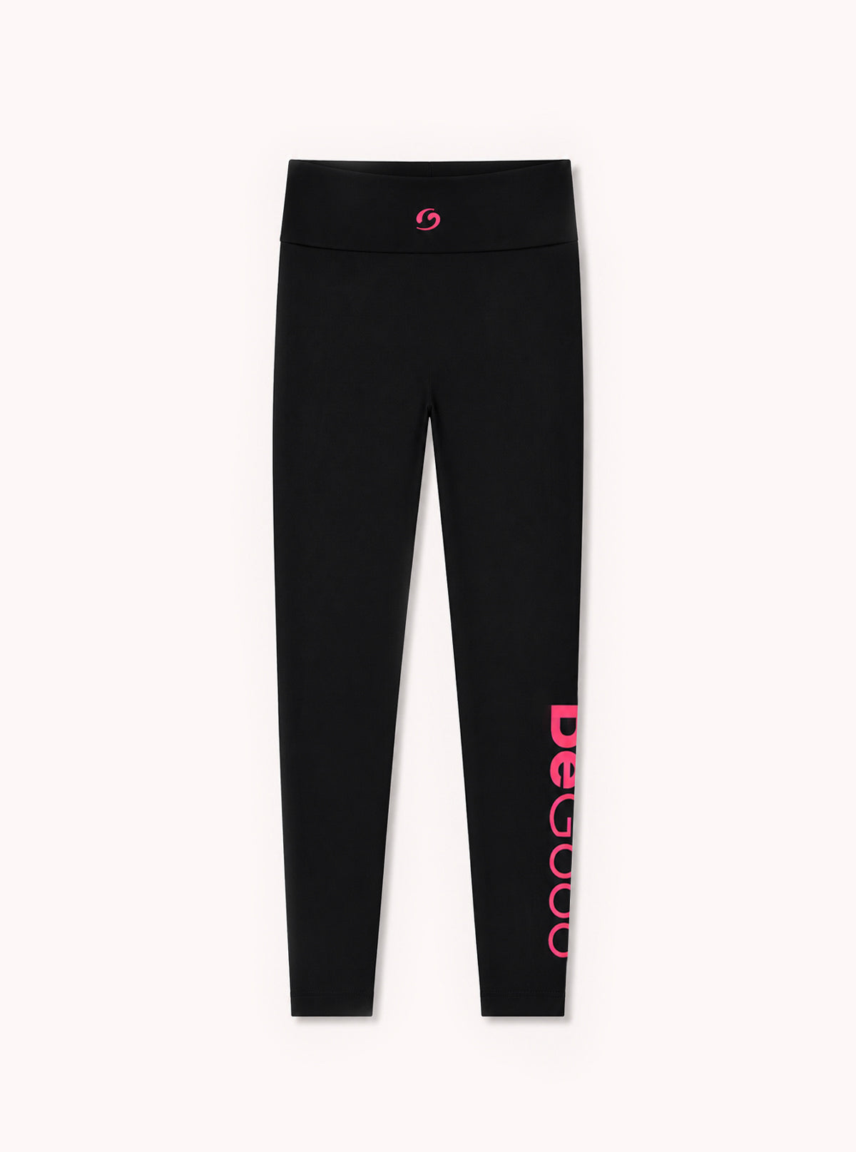 Legging Superslim con Scritta BeGood Nero Scritta Fucsia