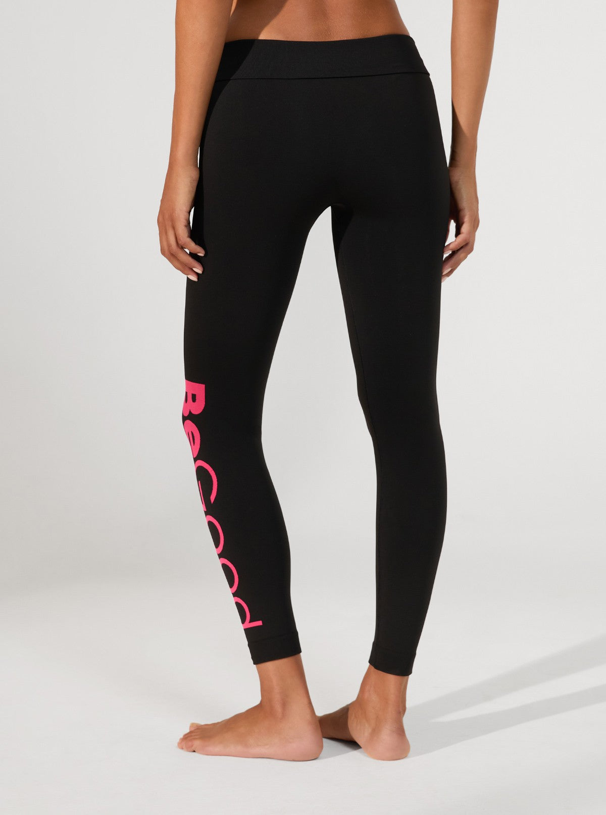 Legging Superslim avec Inscription BeGood Noir Inscription Fuchsia
