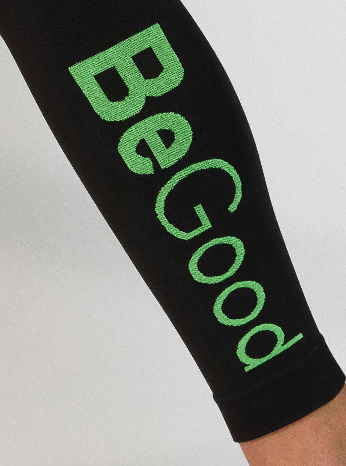 Superslim Sport Leggings mit BeGood Schriftzug Schwarz-Grün