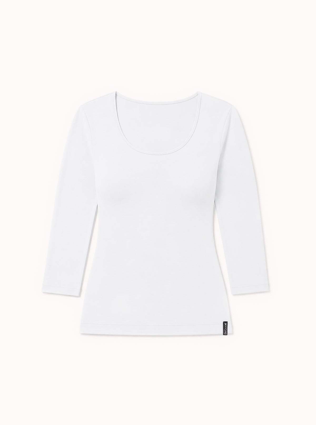 White 3/4 Sleeve Shaping Shirt