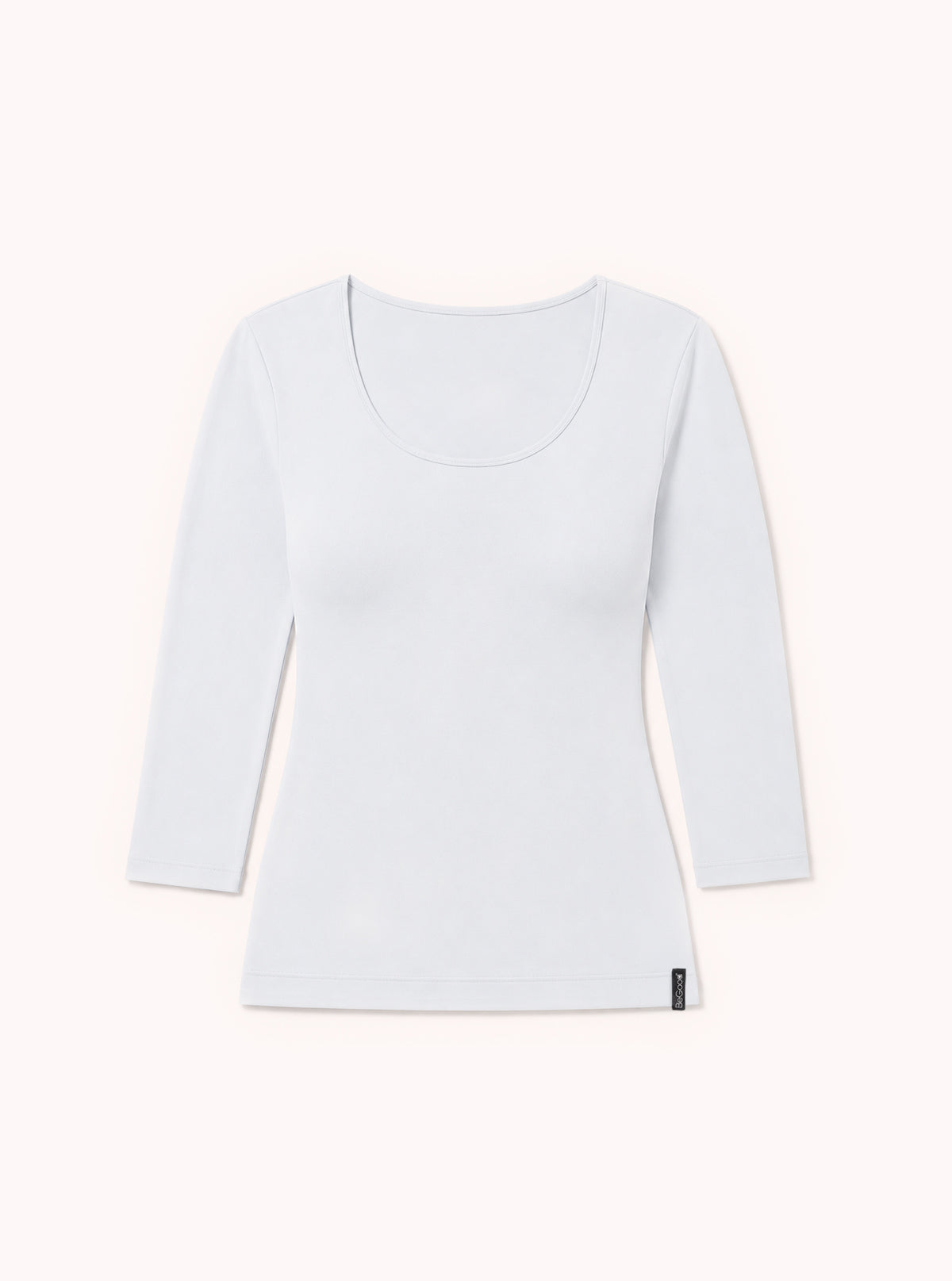 White 3/4 Sleeve Shaping Shirt