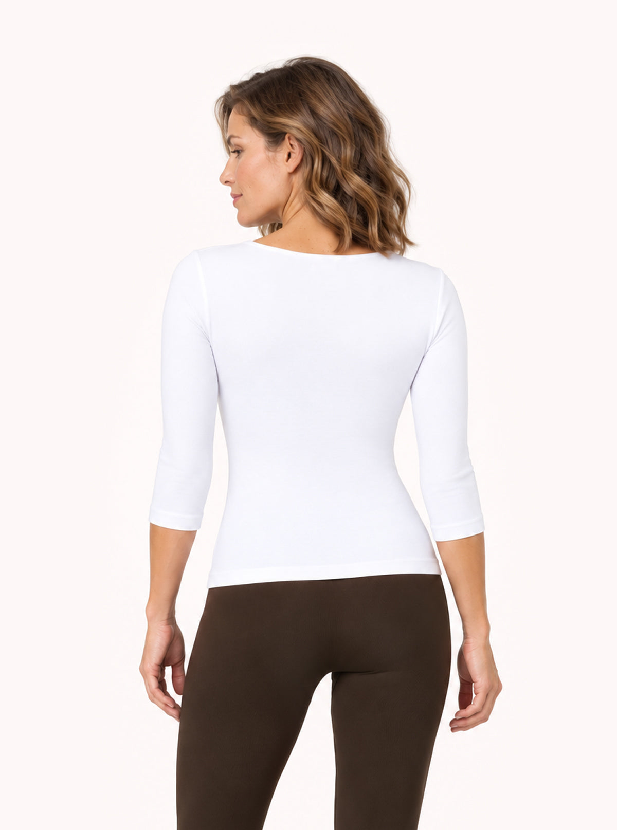 Formendes 3/4-Arm-Shirt Weiß