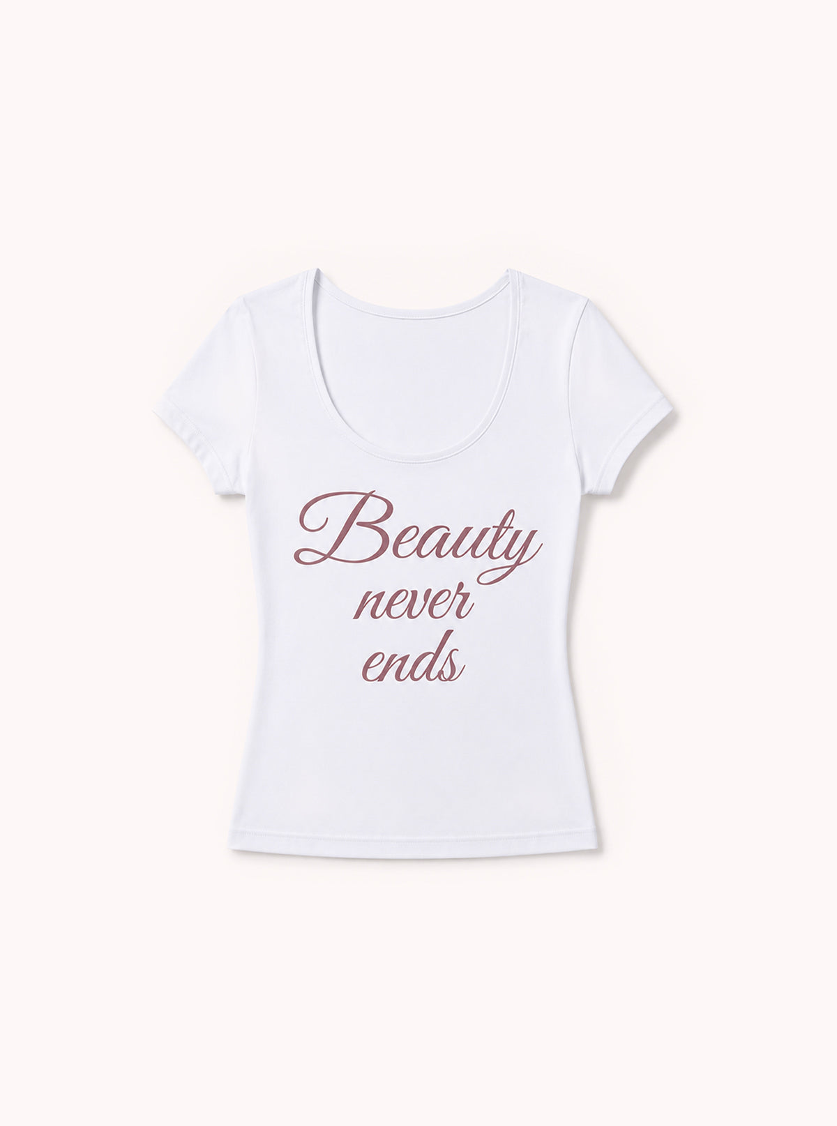 T-SHIRT BIANCA DA DONNA SUPER FRESH BEAUTY NEVER ENDS ROSA