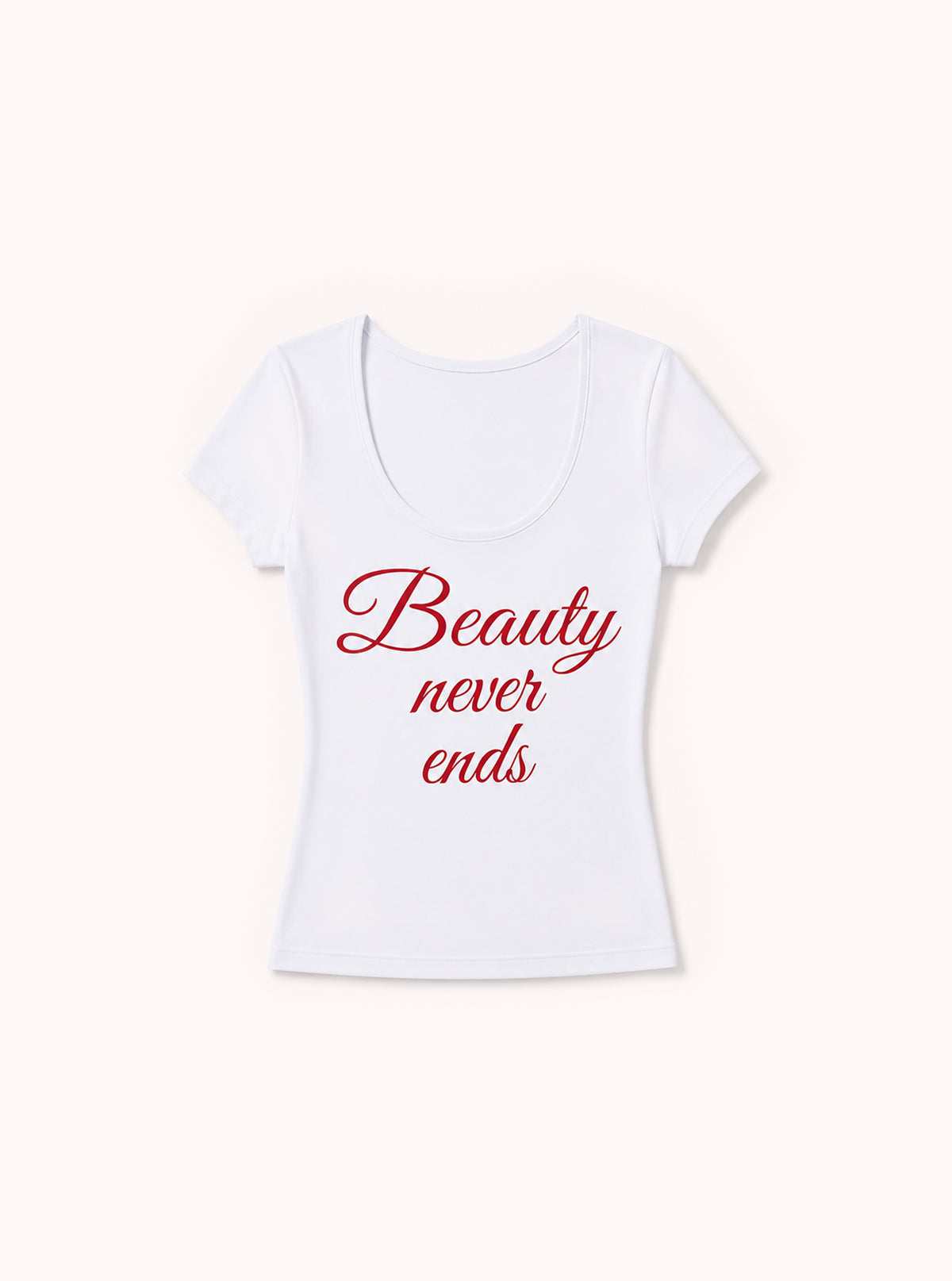 T-SHIRT BIANCA DA DONNA SUPER FRESH BEAUTY NEVER ENDS ROSSO