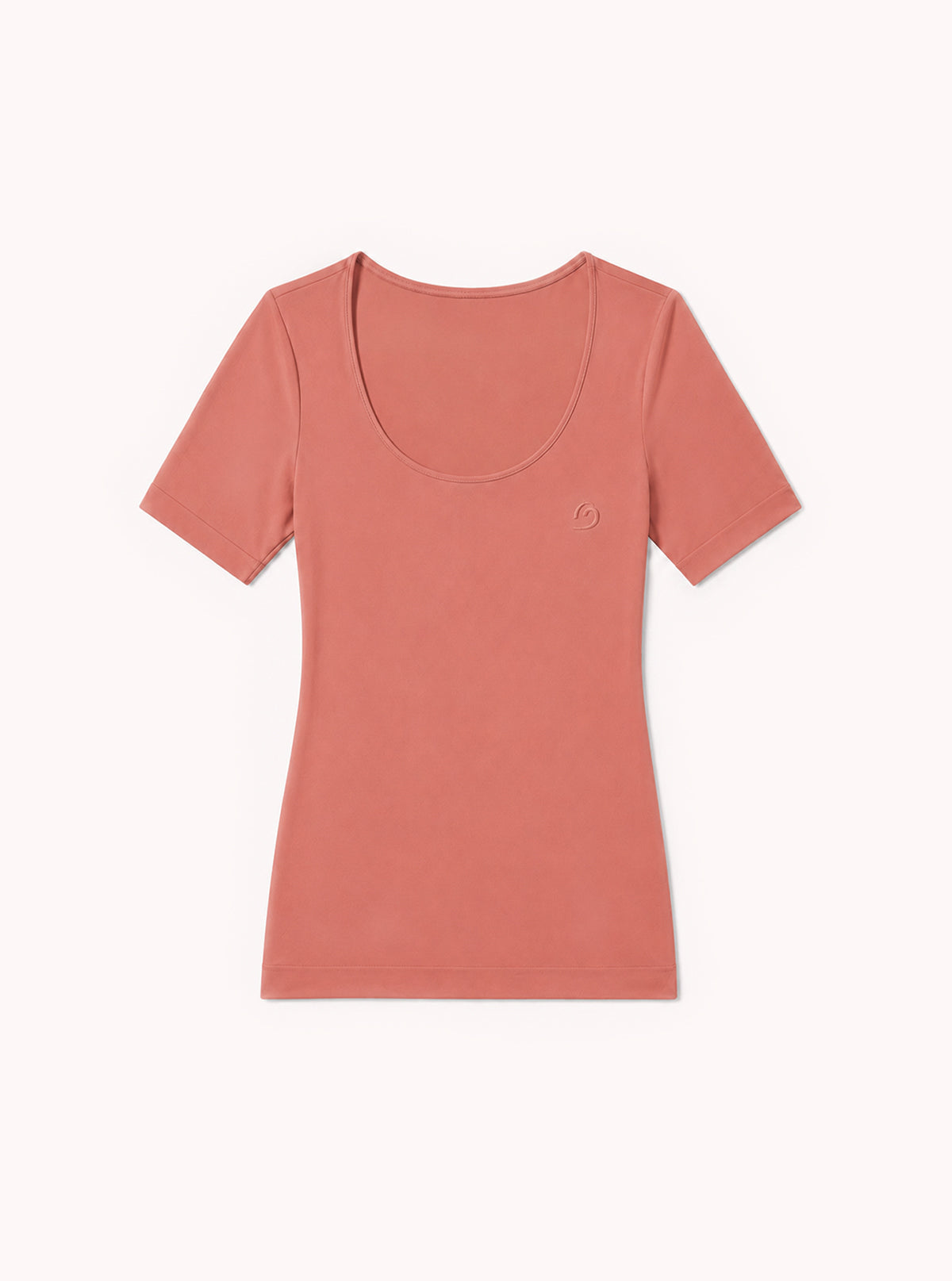MAGLIA LUNGA DONNA MANICA CORTA SUPER FRESH SALMONE