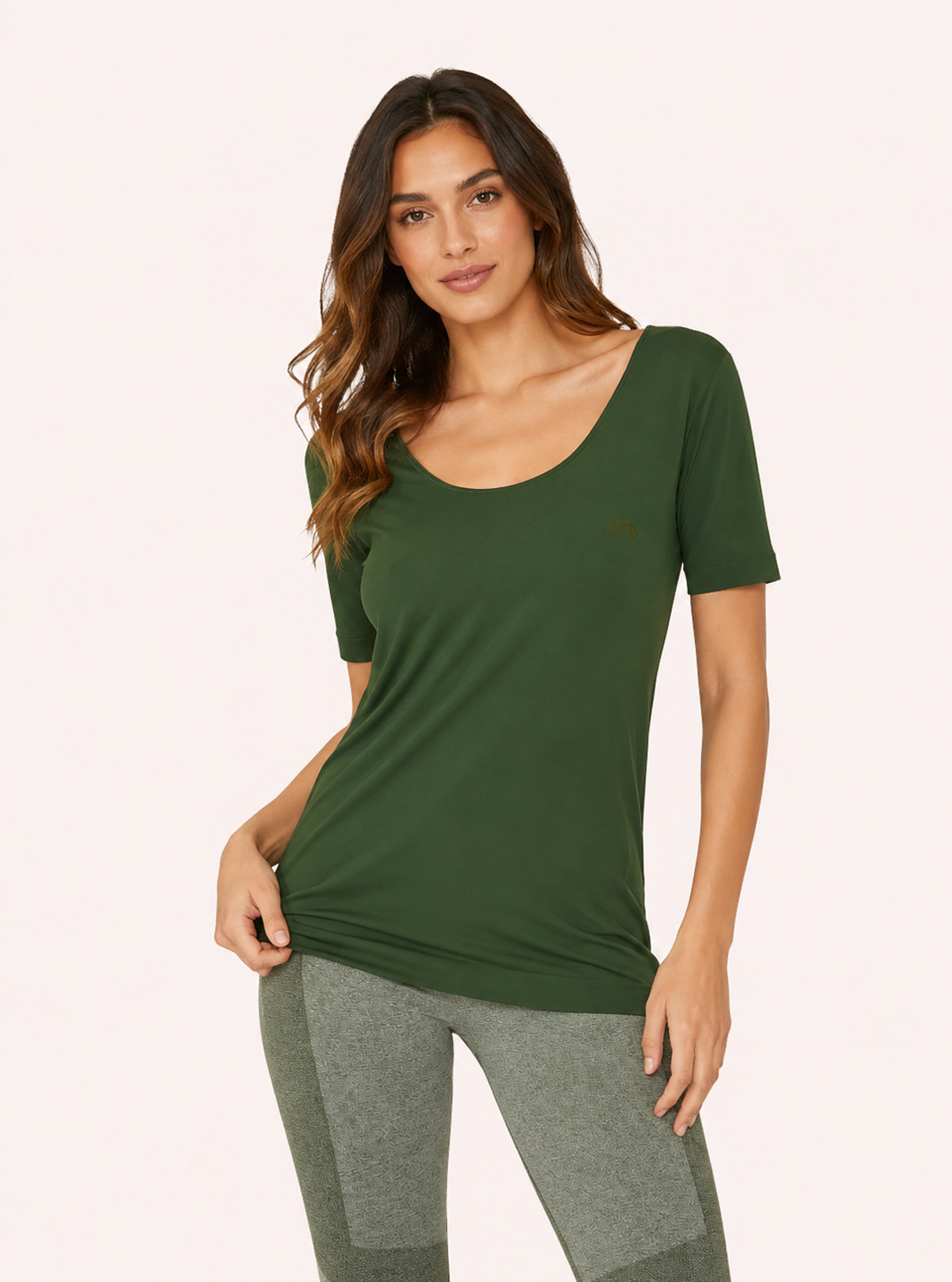 MAGLIA LUNGA DONNA MANICA CORTA SUPER FRESH VERDE
