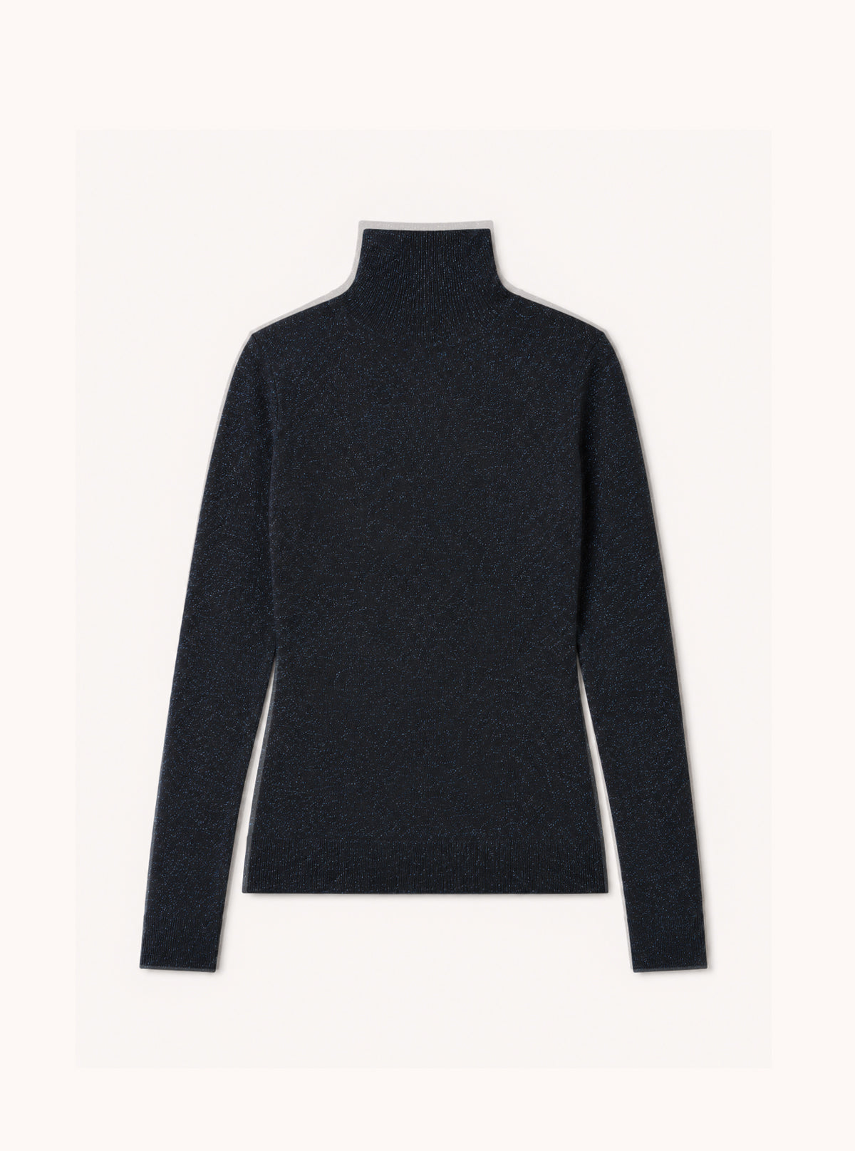 Maillot de Corps à Col Montant Modelant Lurex Noir-Lurex Bleu