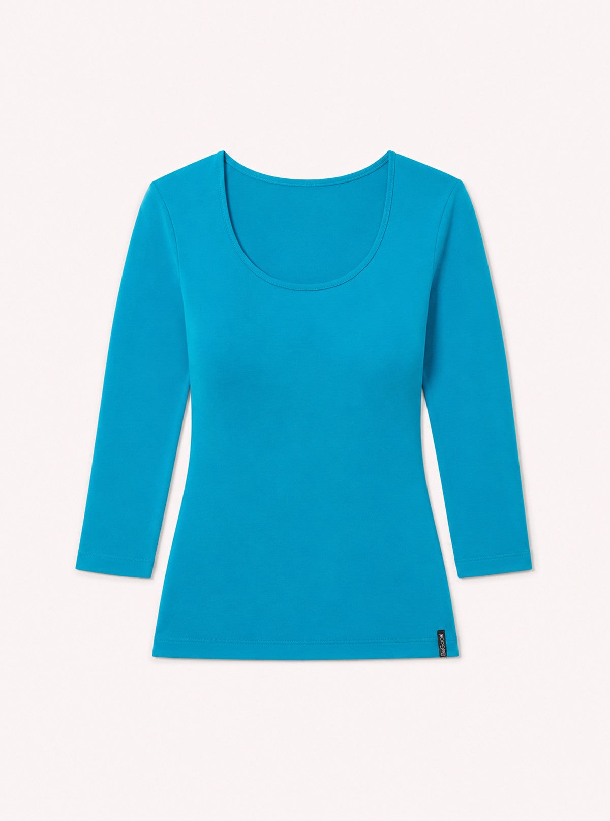 Soft Touch T-Shirt mit 3/4-Ärmeln Türkis