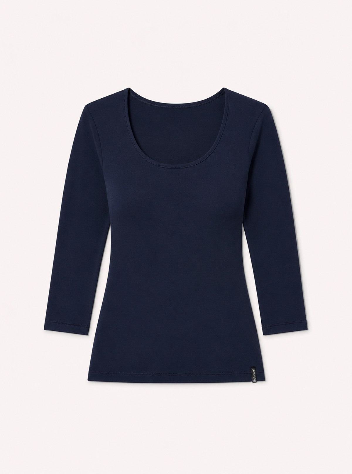 Soft Touch T-Shirt mit 3/4-Ärmeln Blau