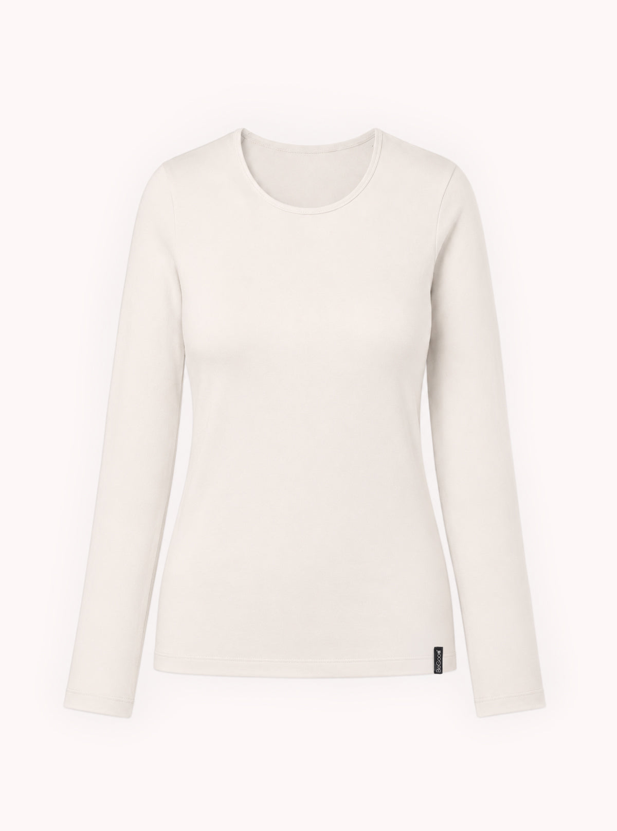 Maglia Girocollo a Manica Lunga Modellante - Glam Active Bianco Perla