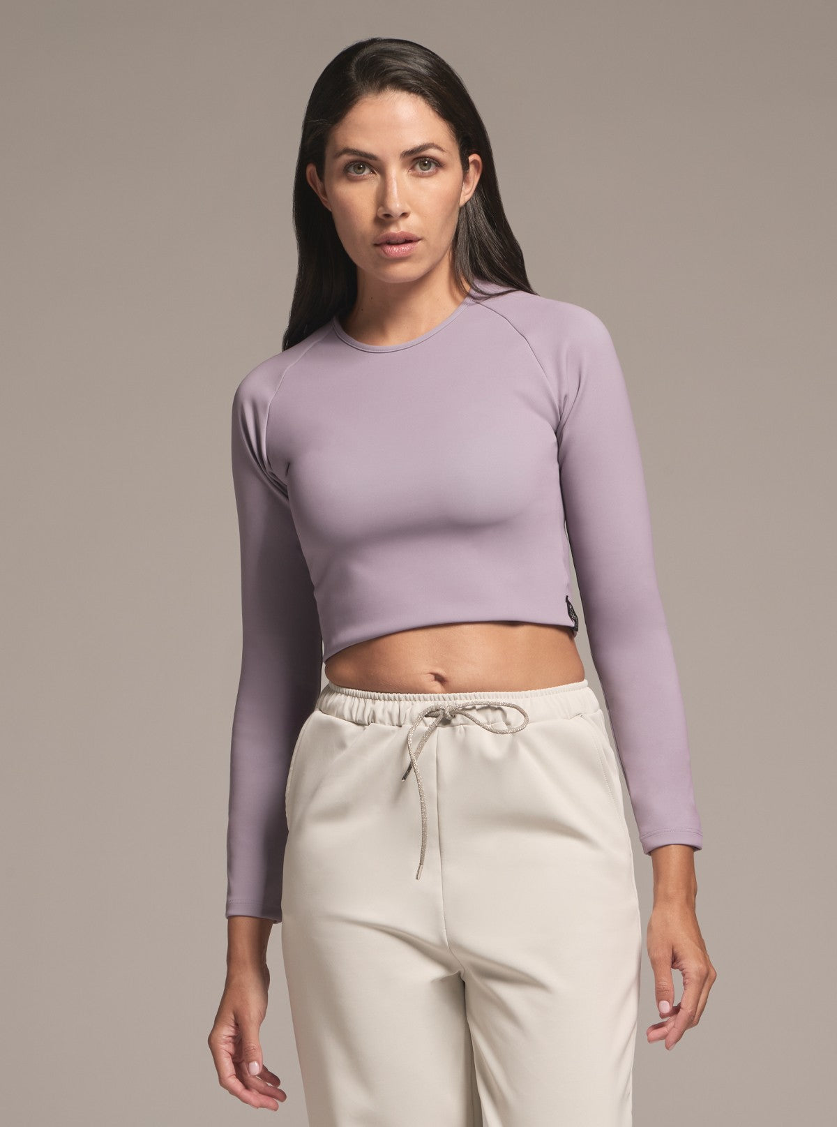 Formendes Langarm-Crop-Shirt - Glam Active Amethystlila