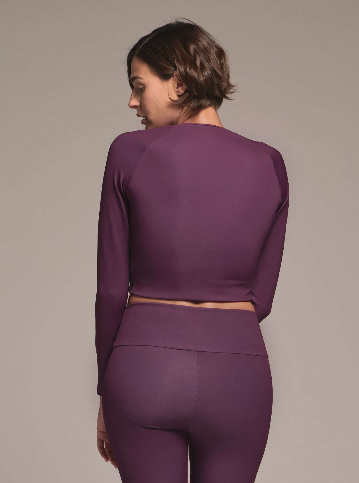 Maglia Crop a Manica Lunga Modellante - Glam Active Wine