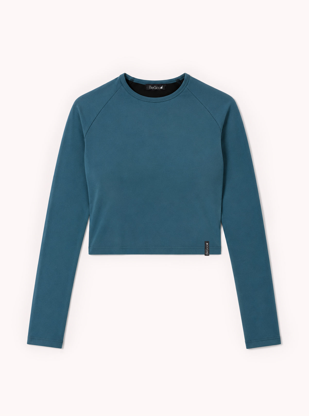 Formgebendes Langarm-Crop-Top - Glam Active Indigoblau